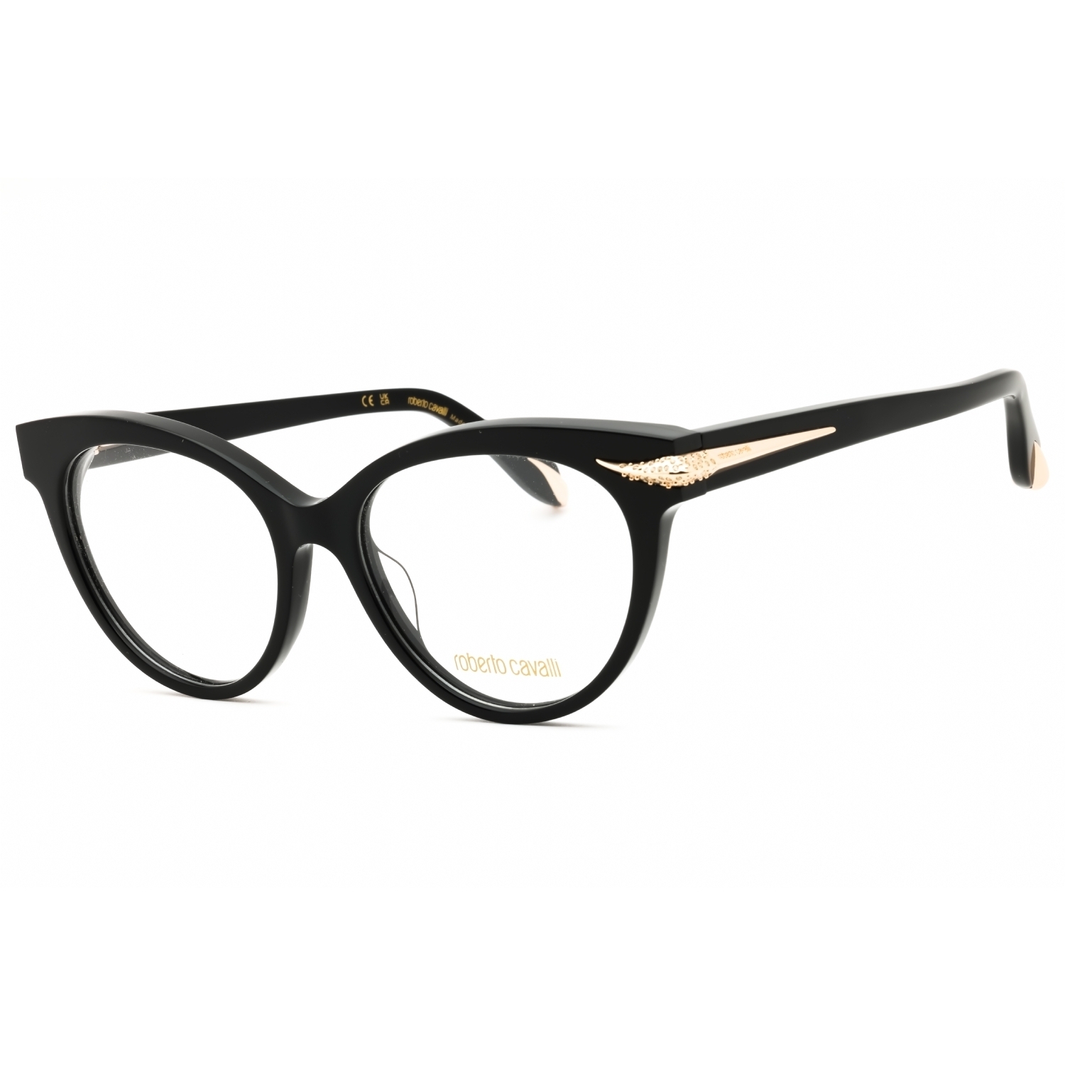 Roberto Cavalli Vrc018s Eyeglasses Black Acetate Cat-Eye